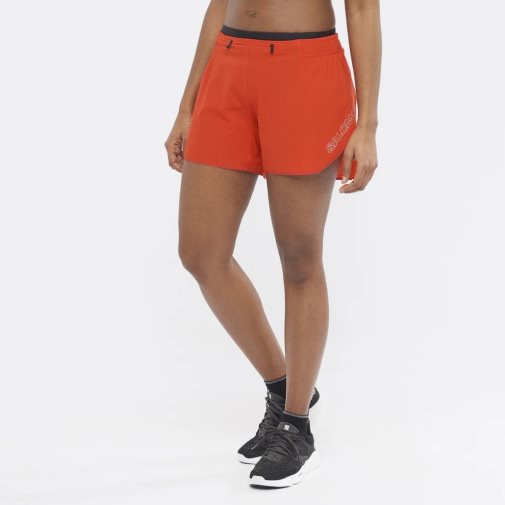 Pantalones Cortos Para Correr Salomon Sense Aero 5'' Mujer Rojos | MX QILD842